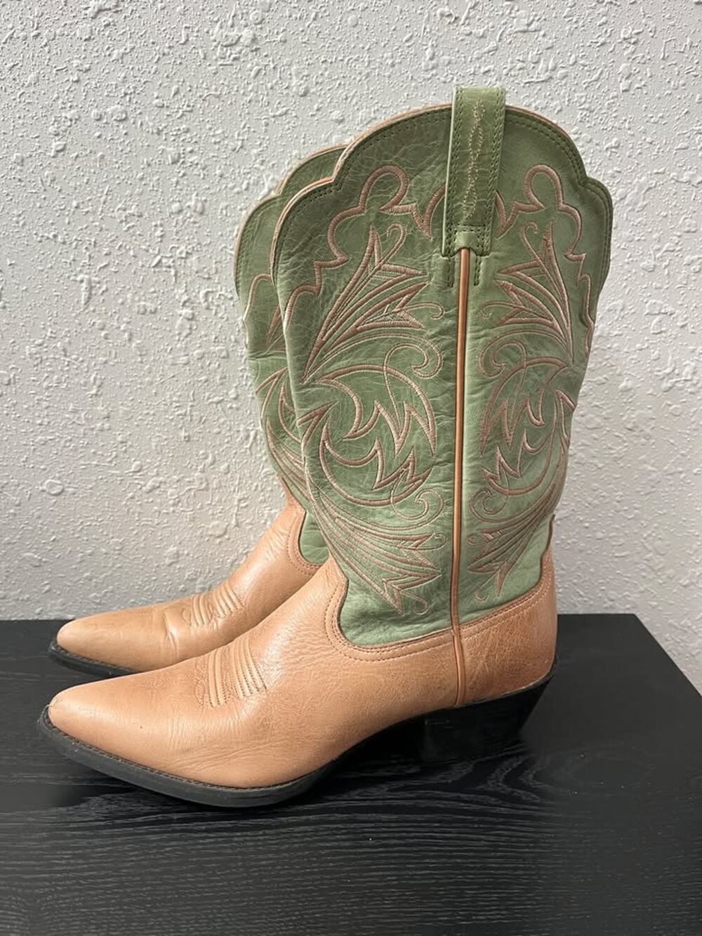 Ariat Heritage Western Cowgirl Boots - Sage Green & Tan Leather